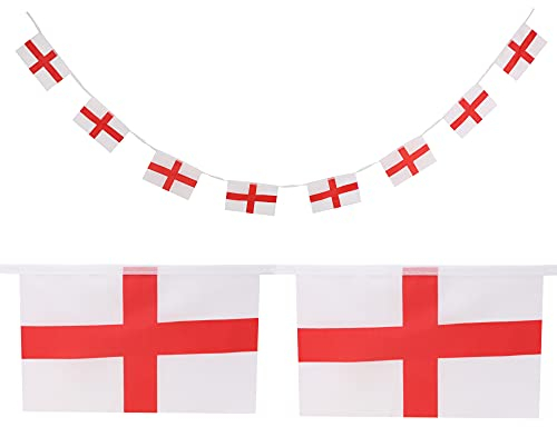 Toyland® 3.6m (12ft) England St Georges Bunting - 8 Flags - Perfect For English Celebrations - Party Decorations - World Cup & Euros
