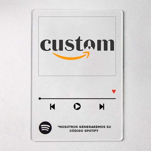 PROMO SHOP Placa de Música Personalizada con código de Spotify · Fabricada en Metacrilato acrílico · Placa de Álbum de Fotos de acrílico como aniversario, amigos o decoración