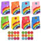 Feeona 20 Stück Geschenktüten aus Papier, Konfettitüten Regenbogenpapiertüten, mit 24 Herzen und Smileys-Aufklebern, für Kindergeburtstagsfeiern, Hochzeitsfeiern, Weihnachten (8 Farben)