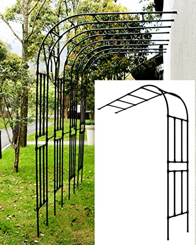 FSCLJ Schwarz Rosenbogen Halb Metall Pergola Rankhilfe Rankgitter Torbogen, Rosengestell Rosenrankhilfe Bogen für Kletterpflanzen und Rosen