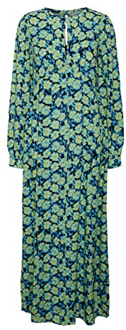 Vero Moda Women's VMDITTE LS O-Neck Ankle Dress VMA Kleid, Salute/AOP:Ditte, M