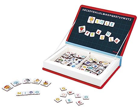 Janod Magneti'Book Alphabet Lernspielzeug, italienische Version, Ab 3 Jahren, J02594, Klein