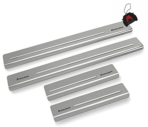 Brillance Baguettes de seuil en acier inoxydable pour Peugeot 3008 II 2016 5 -porte. Confort de conduite accru grâce aux plaques de seuil résistantes aux acides - Protection contre les rayures