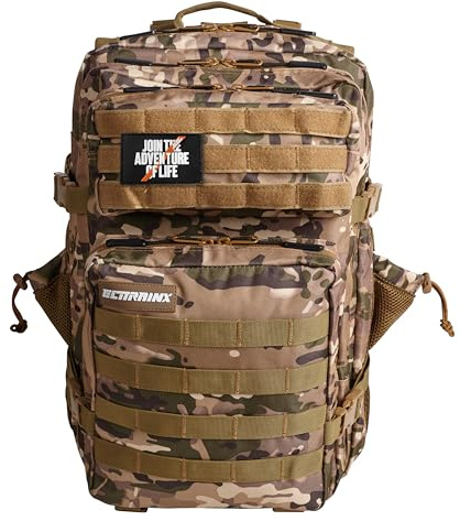 ELITRAINX ELITEX TRAINING Militär-Rucksack, 45 l, wasserdicht, Sport, Flugzeugkabine, CrossTraining, Outdoor-Sport, Fitnessstudio, tragbar (Camouflage)