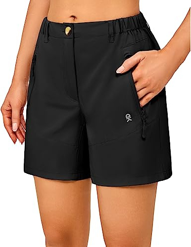 Little Donkey Andy Damen Leichte Schnelltrocknend Shorts Stretch Kurze Hose 5 Zoll Shorts für Wandern, Golf, Camping, Reisen Schwarz M