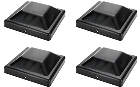 Tsnamay 6 x schwarze Kunststoff-Zaunpfostenkappen, Deckpfosten, einfach zu installieren, hält die Endmaserung des Holzes vor dem Einweichen von Wasser, Innendurchmesser 9 x 9 cm