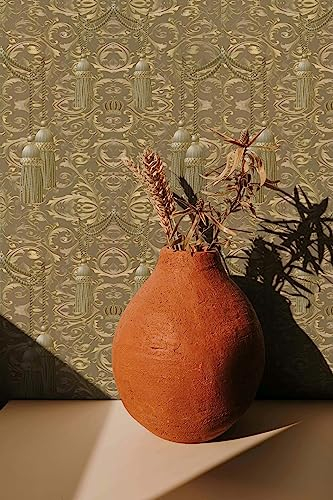 marburg Tapete Braun, Gold Ornamental Vliestapete für Wohnzimmer oder Schlafzimmer Made in Germany 10,05 x 0,70 m