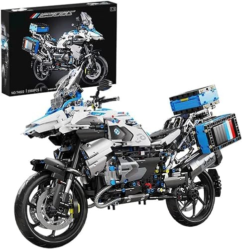 YILETKC Technik Motorrad Bausteine für BMW R1250 GS, 2369 Teile Klemmbausteine Supermotorrad, Rennen Motorrad Konstruktionsspielzeug Geschenk für Kinder und Erwachsene