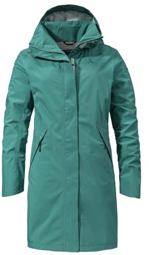 Schöffel Damen Parka Sardegna Regen Mantel, Teal, 44 EU