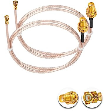 Vecys 2PCS U.F.L1 to SMA Female Low Loss Coaxial Cable 20 /50CM U.F.L1 RG178 RF Coaxial Pigtail Cable for Wireless Routers Mini PCIE Network Cards PCI Wi-Fi WAN Repeater