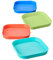 Nuby Good Square Meal Toddler Weaning Plates - Durable | Dishwasher Safe | Self-Feeding (Pack of 4)