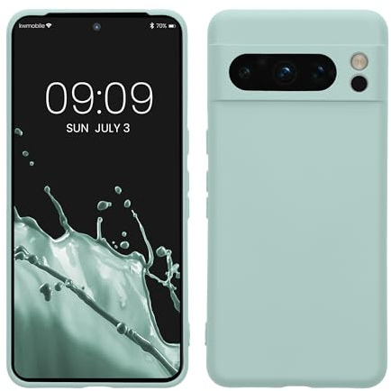 kwmobile Slim Case kompatibel mit Google Pixel 8 Pro Hülle - Handyhülle aus Silikon in Cool Mint