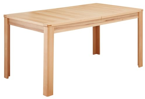 Lomadox Esszimmer Esszimmermöbel Tisch Esstisch, Ausziehfunktion 160-200 cm, Gestell Kernbuche massiv Kernbuche massiv