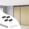 Emuca - Kit de herrajes para armario 2 puertas correderas y cierre suave Flow2 con carriles encastrados 2.35m, tableros no incluidos, Anodizado mate