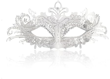 KOMUNJ Masque de mascarade vénitien, Masque de mascarade, Décoration de carnaval, Masques vénitiens, Pour Halloween, Carnaval, Fête costumée (Blanc)