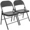 Harbour Housewares Black Metal Folding Chairs with Rubber Bumper Feet - Pack of 2 -Matte Lightweight Foldable Desk Chair Metal Garden Seats for Indoor, Outdoor Activities, Guests, Conferences