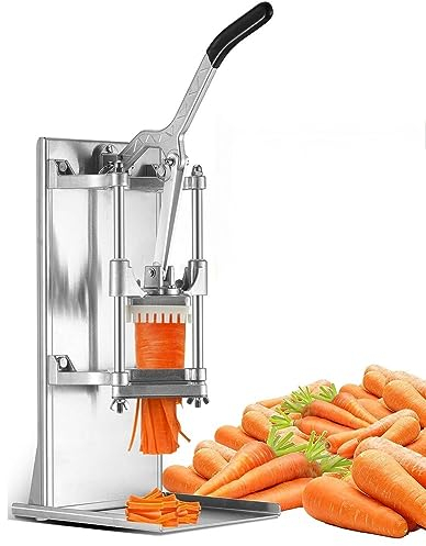 Cortador eléctrico de verduras, cortador comercial de patatas fritas, cortador manual de patatas, juliana de frutas y verduras de acero inoxidable, incluye juliana fácil de cortar en cubitos
