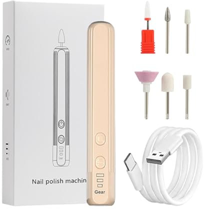 Lime à ongles électrique professionnelle, ensemble de limes à ongles électriques – Design compact et portable – Outil de soin des mains et des pieds pour polir les ongles