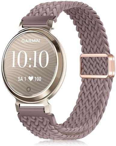 NicMool Strap for Garmin Lily 2 Active/Lily 2, Men Women Nylon Magnetic Braided Adjustable Elastic Watch Bracelet, Adjustable Replacement Band for Garmin Lily 2 Sport/Lily 2 Classic - Purple