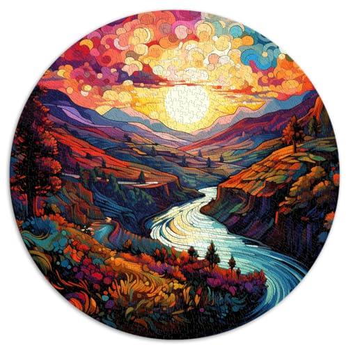 1000-teiliges Puzzle, Douro-Tal, farbenfrohe runde Puzzles, Geschenke für Erwachsene, Papppuzzles, Puzzles für Erwachsene, Lernspiel, Herausforderungsspielzeug. Größe: 67,5 x 67,5 cm