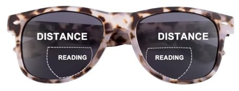 SKYWAY Bifokale Lesesonnenbrille für Damen, Modische Klassische Lesebrille mit Federscharnier, UV400 Schutz Weißer Schildpatt +2.0