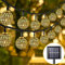 7M Kugel Led lichterkette Marokkanische,Solar Lichterkette Aussen,Silber Marokkanischen Orb Schnurlichter,Solarlampen,50LED 8 Modi IP65 Wasserdicht,für Garten,Balkon,Terrasse,Bäume,Hochzeiten,Partys