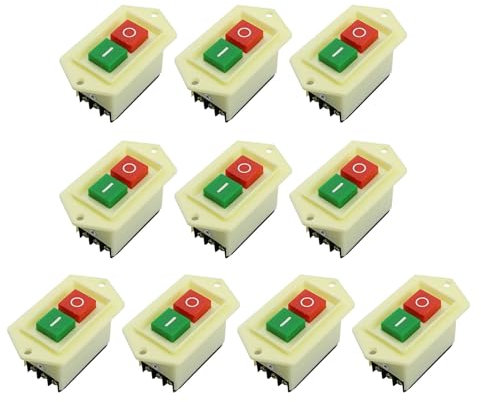 Interrupteurs à bouton-poussoir 3 phases marche/arrêt, pour perceuse de table, meuleuse, machine de découpe, 10 A AC380 V