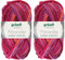 2x50 Gramm Gründl Filzwolle Color aus 100% reiner Schurwolle inkl. Anleitung für Topflappen (30 Orange Fuchsia Lila Multicolor)