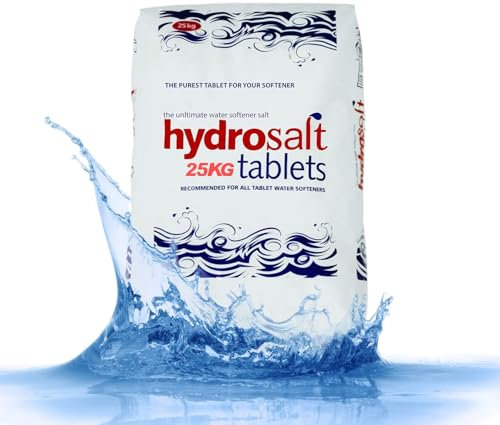 High Purity Hydrosoft Sea Salt Water Softener Salt Tablets 25kg (1 Bag) Softens Water, Extends Appliance Life, Improves Lathering, Skin & Hair Care - Easily Dissolved Salt Tablets for Water Softener