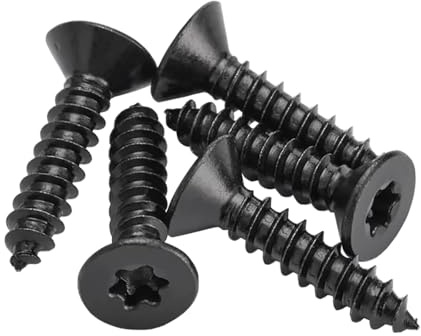 M4×8mm Torx Senkkopf-Holzschrauben Schwarz Xylan beschichtete selbstschneidende Schrauben aus Edelstahl 304 für Holz Vollgewinde Holzbearbeitungsbefestigung(100 Stück)