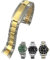 NFRFK 20 mm 316L-Edelstahl-Uhrenarmband mit gebogenem Ende, passend für Rolex Submariner, fein abgestimmtes Zugknopf-Uhrenarmband(Between golden)