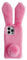 HONHULEE Case for iPhone 5 / 5s / SE 2016 Fluffy Plush Bunny Phone Case Winter Warm Cute Faux Fur Rabbit Ears and tail Case Soft Silicone Back Shockproof Protective Cover case for Women,Rose Red