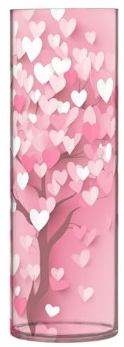 Kunststoffvase in Herzform, Roségold, Valentinstag, 30 x 9 cm, Vasen für Tische, unzerbrechliche Vase für Wohnzimmer, Innenbereich, Schlafzimmer, Esszimmer, Dekoration, Para Mesa de Sala