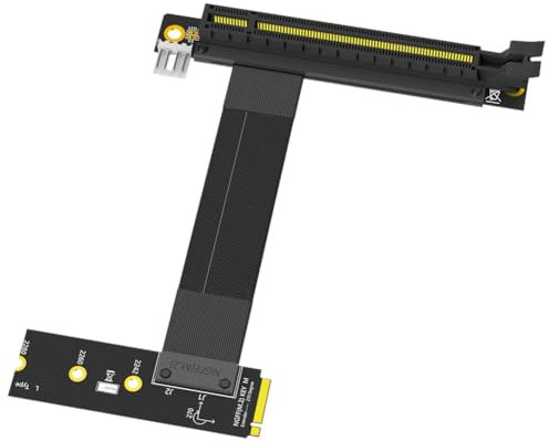 CAIONPLE Riser-Kabel M.2 NVME auf PCIE X16 Adapter Grafik-Verlängerungskabel 90 Grad PCI Express 3.0 16X auf M Key Riser-Kabel A