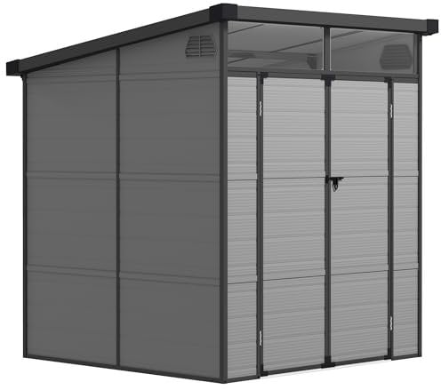 Outsunny Abri de Jardin en Plastique 3,24m³ 190x191x215cm abri de Jardin avec Toit à Une Pente, Porte verrouillable, résistant aux intempéries, Outdoor Garten Schuppen Armoire pour arrière-Cour,