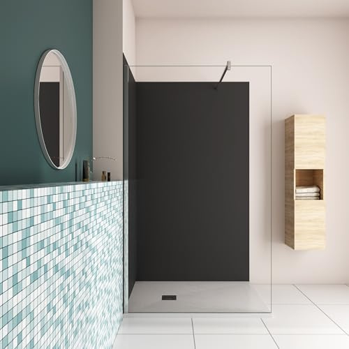 AICA ensemble complet douche à l'Italiennne 120x200cm avec 2 panneaux mural de douche cabine de douche modèle ACP9012BM12E-131