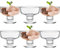LONTOM Set of 6 Ice Cream Sundae Glasses, 200ml Glass Dessert Bowls, Clear Ice Cream Bowls, Prawn Cocktail Glasses, Trifle Bowl Serving Dishes for Desserts, Pudding, Appetizer, Milkshake