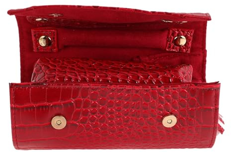 VERDANVERSE Portagioie Da Viaggio Arrotolabile Piccolo in Effetto Coccodrillo Organizer Multifunzione Leggero e Compatto Per Gioielli Custodia Pratica e Colorata Per Viaggiatori