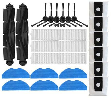 AZSHIW Bolsa for Polvo con Filtro y Cepillo Lateral Giratorio Compatible con aspiradoras Robot 360 S8 Plus, EZVIZ RE4 Plus, RE5 Plus y RC3 Plus.(051)