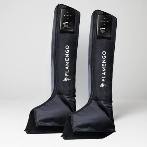 Flamengo Air recovery Boots - Kompressionsstiefel für Beine | 4 Zonen Beinmassagegerät mit 50–200 mmHg Druck | Fördert Durchblutung & Regeneration | Ideal bei Muskelkater, Lipödem & Wassereinlagerunge