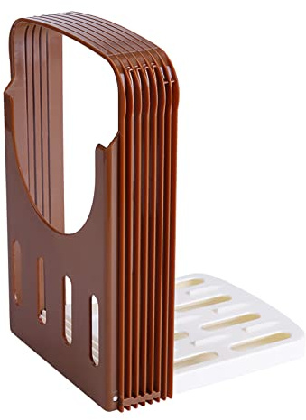 Aramox Brotschläger Kompakt Einfach zu Bedienen mit 4 Größe Guide, Messer Edelstahl Brot Slicer Cutter Faltbrett für Hausgemachtes Brotkacken Französisches