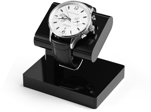 Oirlv Acryl Einfacher Uhrenständer,Uhrenhalter Uhrenaufbewahrung,Schmuckständer für Uhr Armband Halskette,Abnehmbare Version(Schwarz)