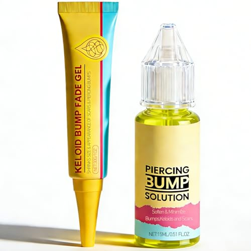 Piercing Aftercare Duo, Piercing Bump Care Solution & Skin Comfort Gel, Daily Piercing Cleaner for Ear Nose Belly Button Care, Gentle Pier/CING Maintenance Set