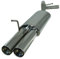 JOM Car Parts & Car Hifi GmbH 85624 Edelstahl-Endschalldämpfer mit 2X 76mm Endrohren gerade