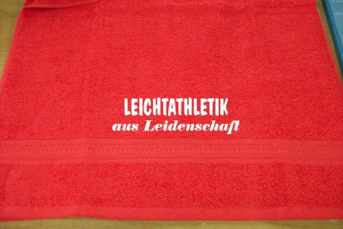 Leichtathletik aus Leidenschaft; Badetuch Sport, rot