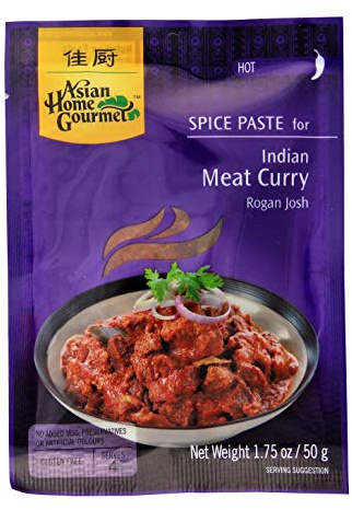 ASIAN HOME GOURMET, Spice Paste For Indian Meat Curry, 50g