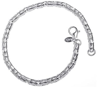 Rundes Königskette Armband, 4mm Breite - 925 Sterling Silber, Länge 16-25cm