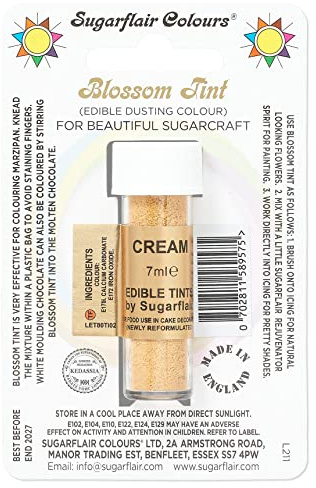 Sugarflair Blossom Tint Cream Food Colouring and Dusting Powder, Matt Finish, Brush On or Mix with Rejuvenator Spirit to Create a One of A Kind Cake - 7ml