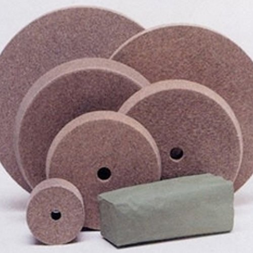 Eurosell 150 x 20 x 14 mm 15° Grad Filzscheibe Polierscheibe Feinlamelle 220er Aluminiumoxid für Winkelschleifmaschine, Tischschleifmaschine, Geradschleifmaschine