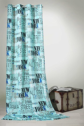 heimtexland Gardine Ösenschal Urban Chic New York City in türkis HxB 245x140 cm - Dekoschal in weichfliesender Top Qualität für sehr schönen Fall …auspacken, aufhängen, fertig! Vorhang Typ228